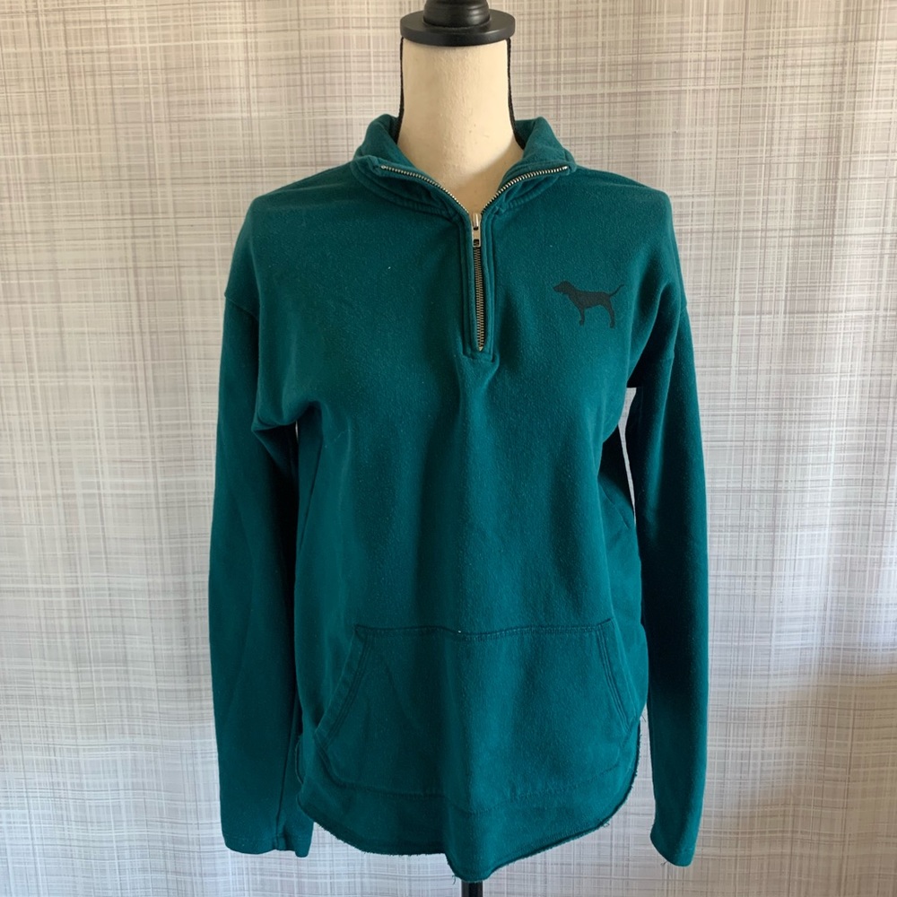 PINK Victoria’s Secret Blue Pullover Quarter- Zip